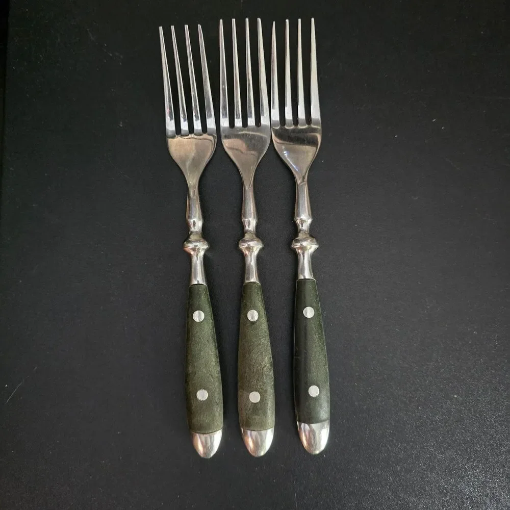 Hampton Silversmiths BISTRO-GREEN 3 Dinner Forks 7 7/8